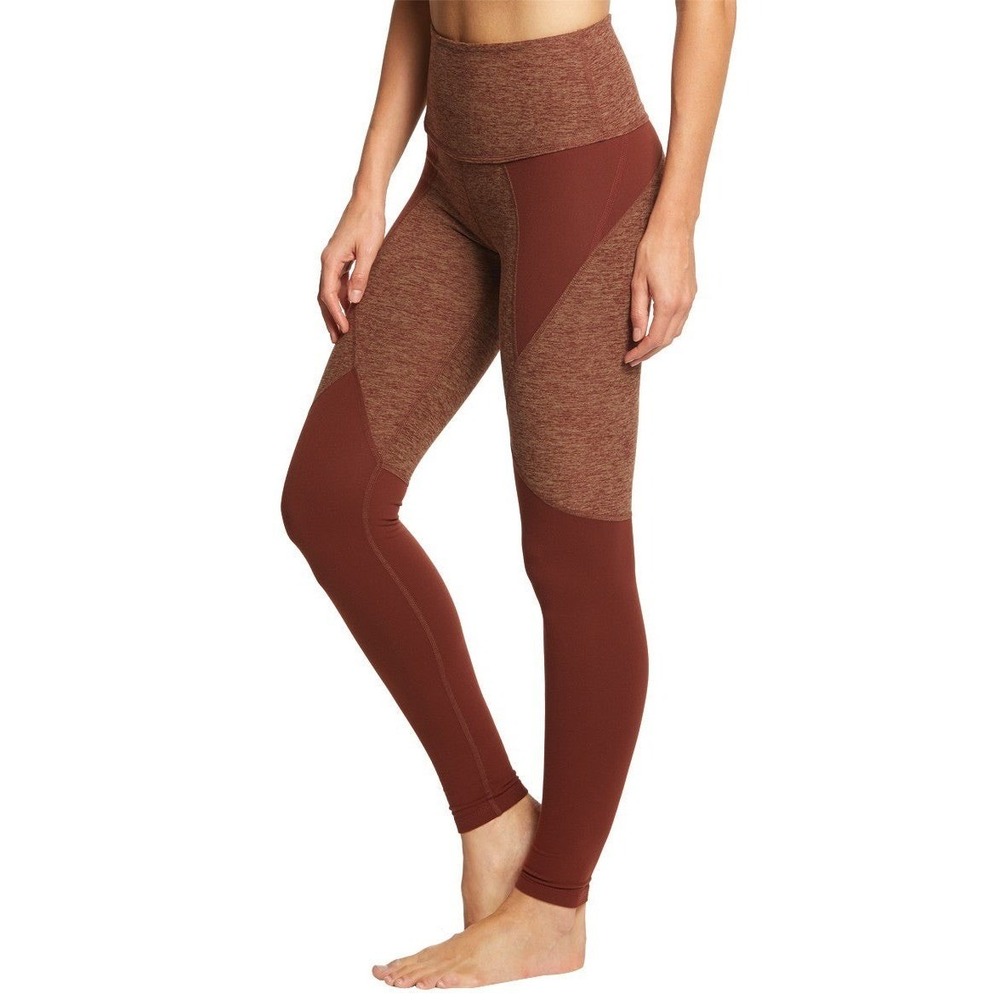 Beyond Yoga Spacedye Paneled High Waisted Yoga Leggings XL Brown Copper